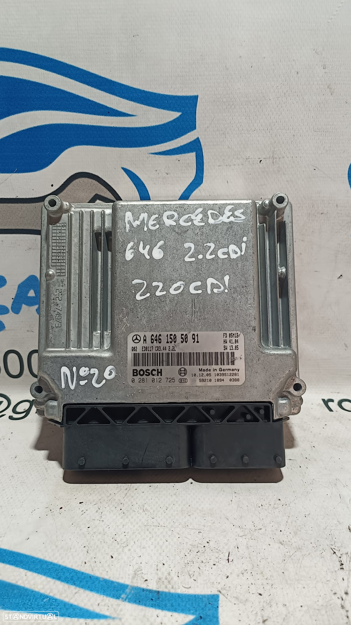 .CENTRALINA ECU MOTOR MERCEDES BENZ CLASS C W203 C220 220 CDI 16V 150CV OM646963 646963 A6461505091 6461505091 0281012725 1039S12281 COUPE CL203 CLC CLASS E W211 E220 CLK C209 W209 - 2