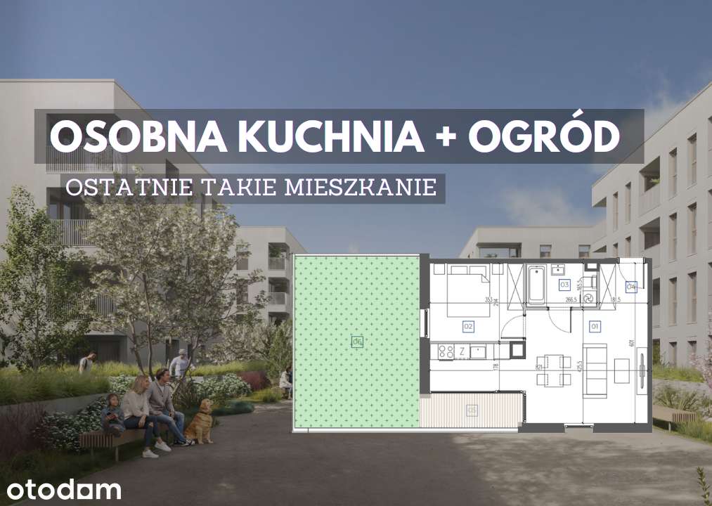 OSTATNIE / Osobna kuchnia + ogród + loggia / Zostaw wiadomość!