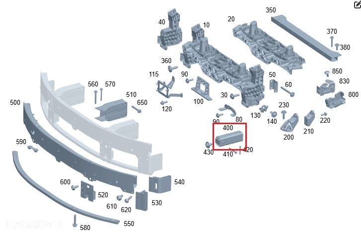 MERCEDES EQE Absorber zderzaka przód OE - 2