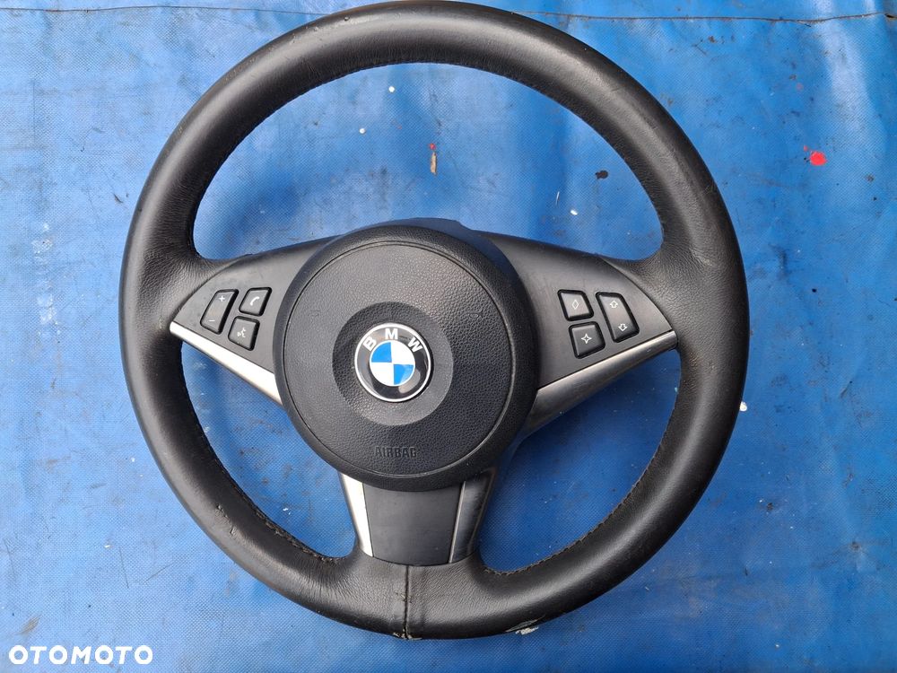 BMW E60 E61 E63 E64 LCI KIEROWNICA AIRBAG kompletna skóra ładna odpalana na guzik poduszka - 1