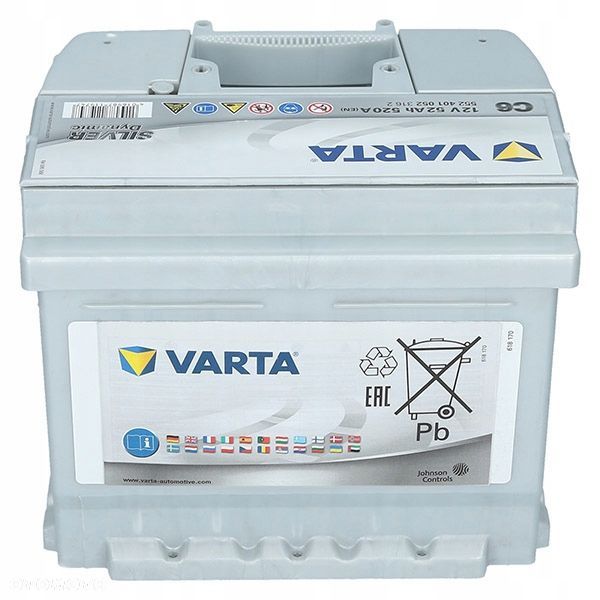 Akumulator Varta C6 12V 52Ah Silver Dynamic P - 12,3 kg - 6
