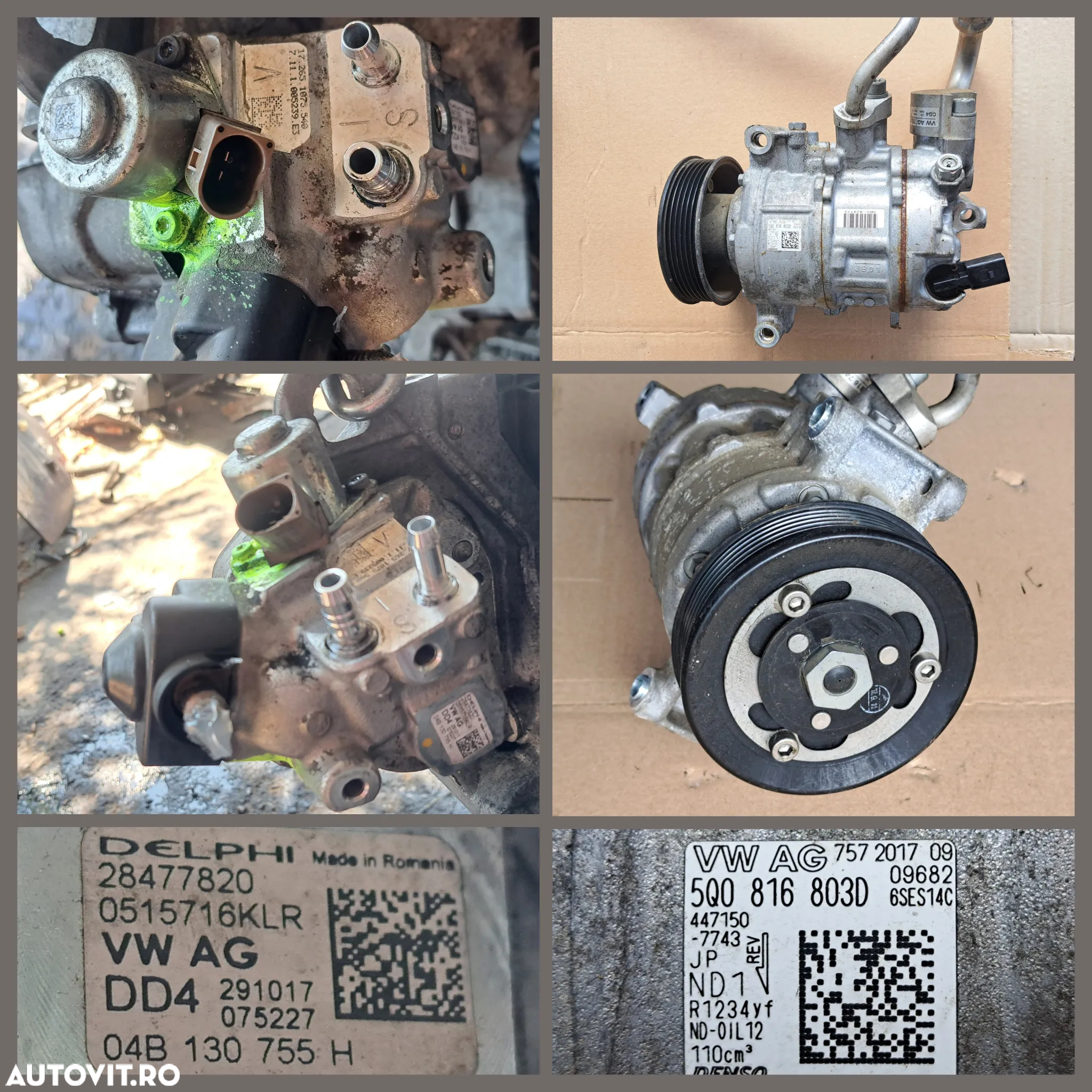-1- Anexe motor CXH VW T6 2.0 tdi 2019 21 000 km pompa inalta presiune compresor alternator electromotor rampa injectoare pompa servo clapeta acceleratie galerie admisie bujie incandescenta turbina galerie evacuare - 2