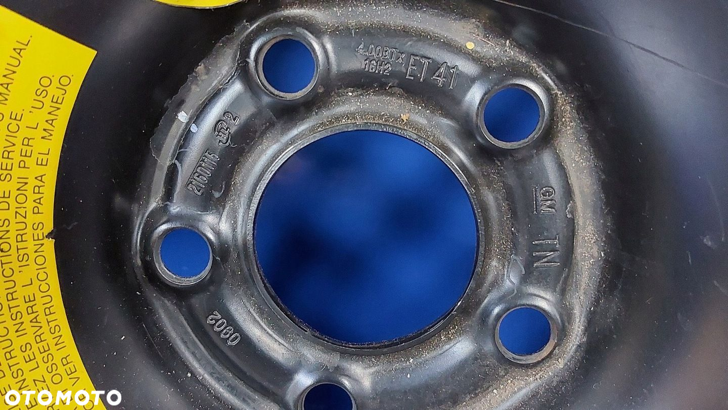 KOŁO DOJAZDOWE ZAPASOWE OPEL ASTRA H VECTRA C MERIVA 16 5X110 ET41 4J - 4