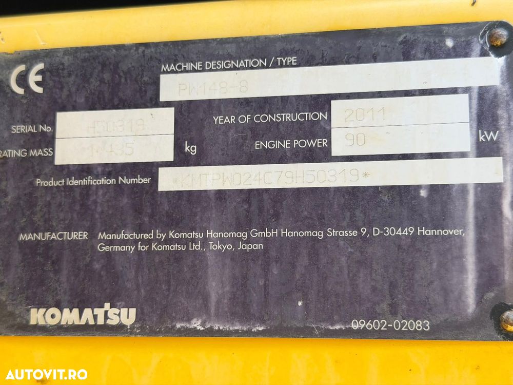 Komatsu PW148-8 Excavator pe Roti - 3