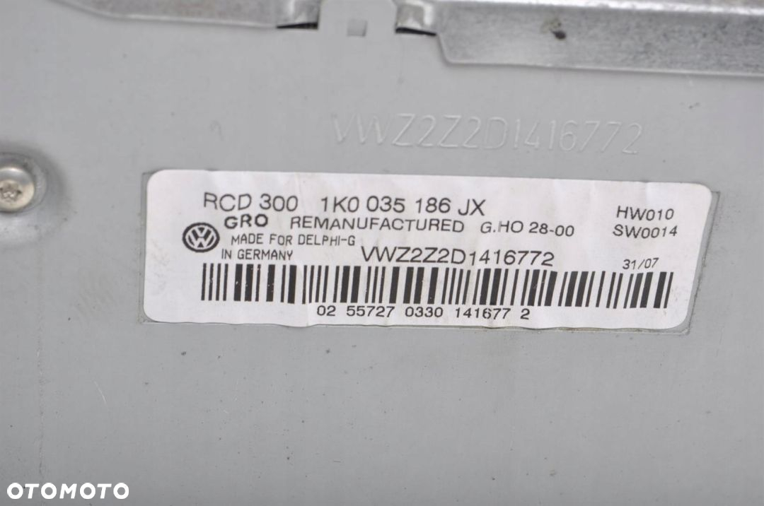 VOLKSWAGEN PASSAT B6 RADIO RCD300 1K0035186JX 07R - 3