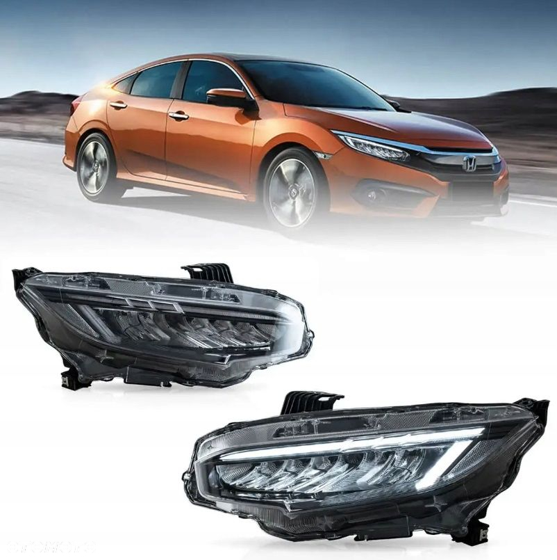 Reflektor Lampa kpl Vland Full Led Neon Tuning Honda Civic X 10 2016-2021 - 3