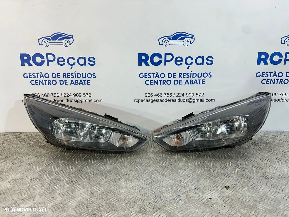 .Conjunto Otica Farois Frontal Frente Esquerda Direita Halogenio Original Ford Focus Mk3 Facelift F1EB-13W029-HC 20-201-01171 2014 - 2019 - 1