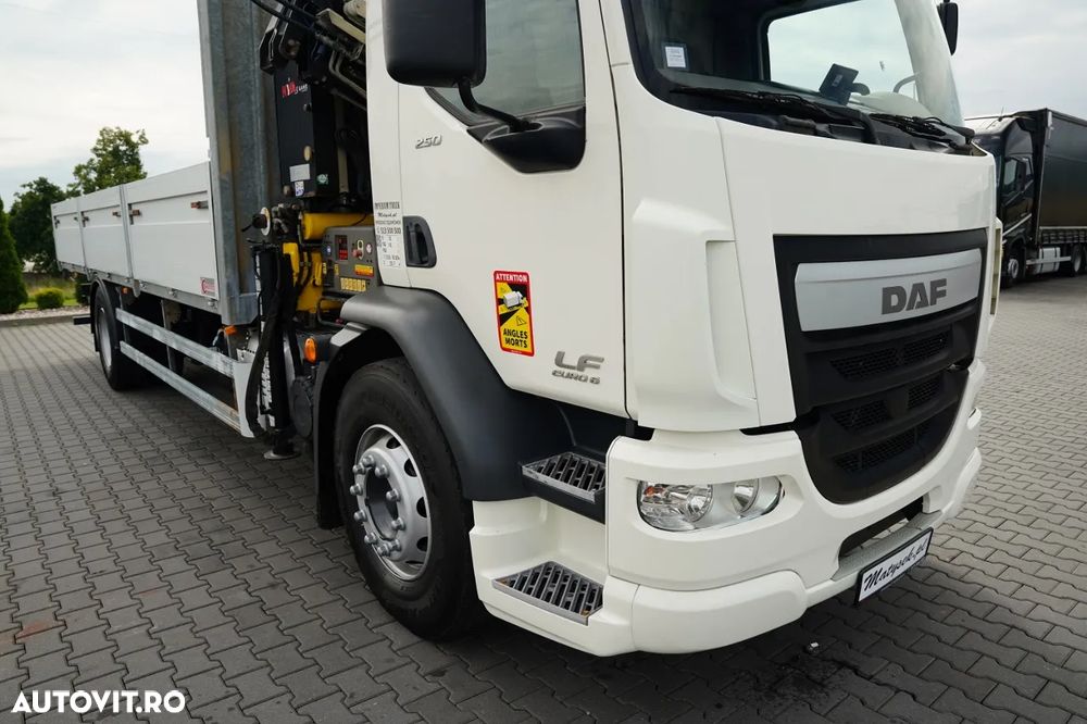 DAF LF 250 / 4X2 / LIVRARE - 7.3 + HDS HYVA HB 150X -E3 / RADIOCOMANDĂ / ROTATOARE / MAX. CAPACITATE DE RIDICARE: 5200 KG / EURO 6 - 14