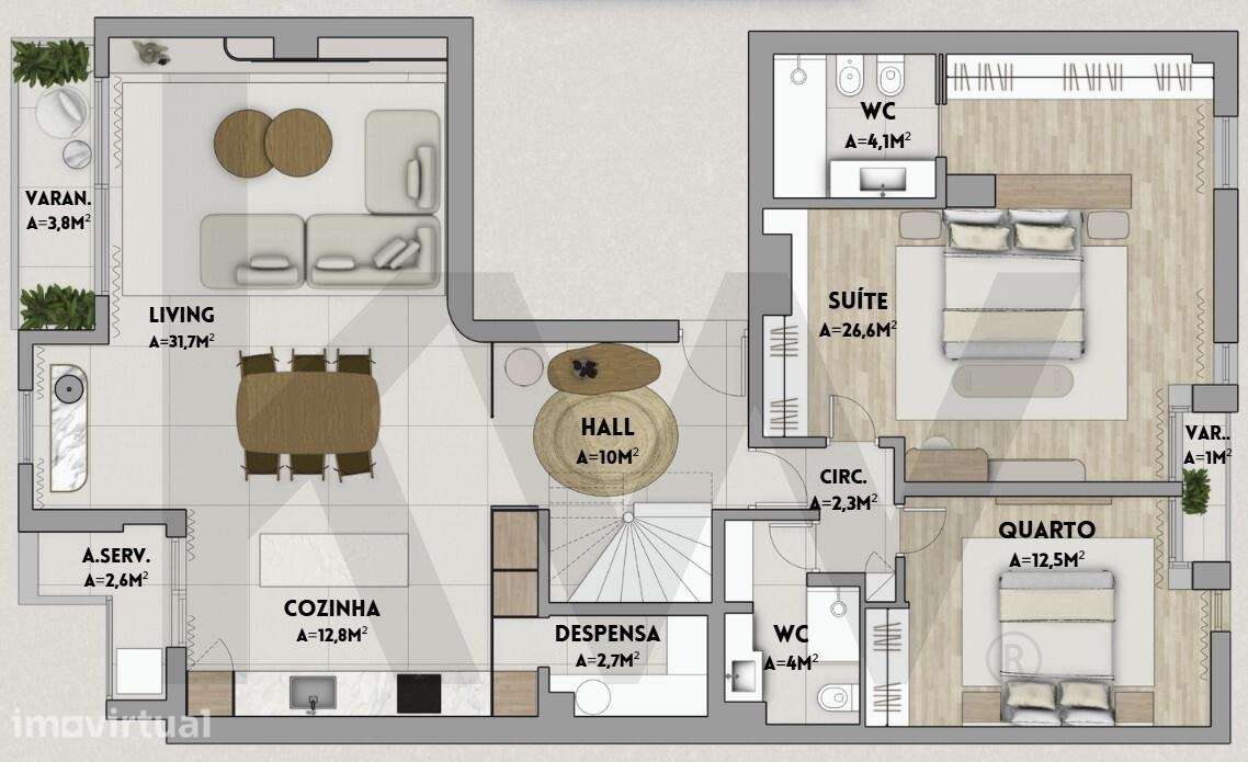 T5 duplex, Antas - 3 suites, varandas a Sul - Grande imagem: 5/46