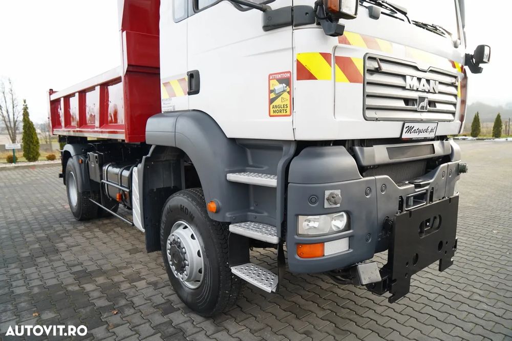 MAN TGA 18.360 / 4X4 / BASCULĂ CU 2 LATE / CLAPETĂ HIDRAULICĂ / LATERALĂ HIDRAULICĂ / SUPPORT FRONTAL / SPECIAL / MANUAL - 14