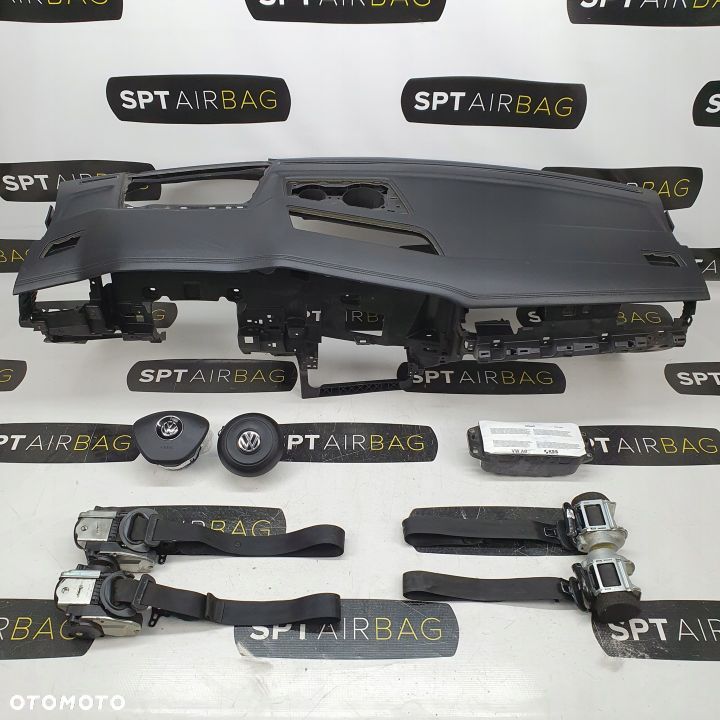 VW TOUAREG III 3 DESKA ROZDZIELCZA KONSOLA KOKPIT PULPIT PODUSZKI AIRBAG AIR BAG PASY KIT SET - 1