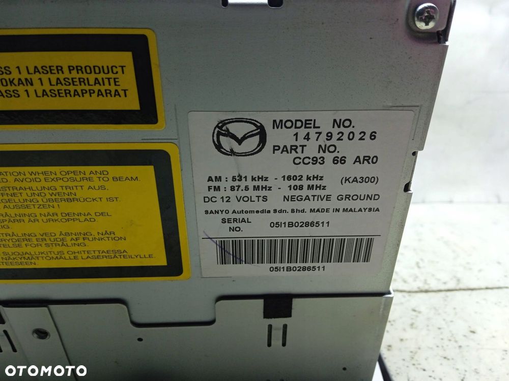 Radioodtwarzacz Radio Cd Panel Cc9366Ar0 Mazda 5 I - 6
