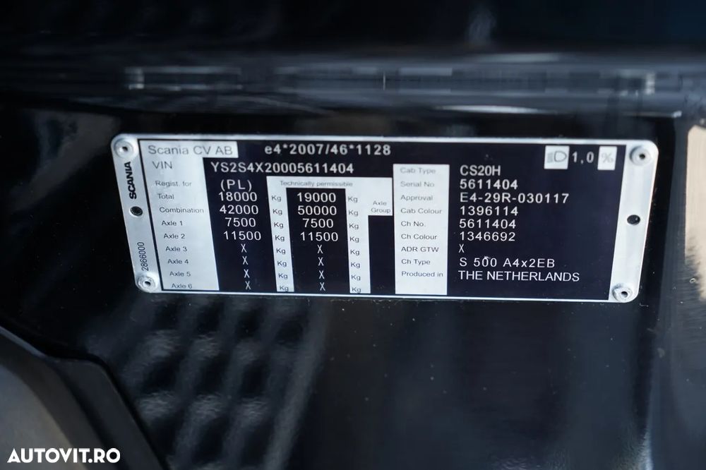Scania S 500 / RETARDER / I-PARK COOL / COMPLET AIRMATIC / 100% ANVELOPE - 37
