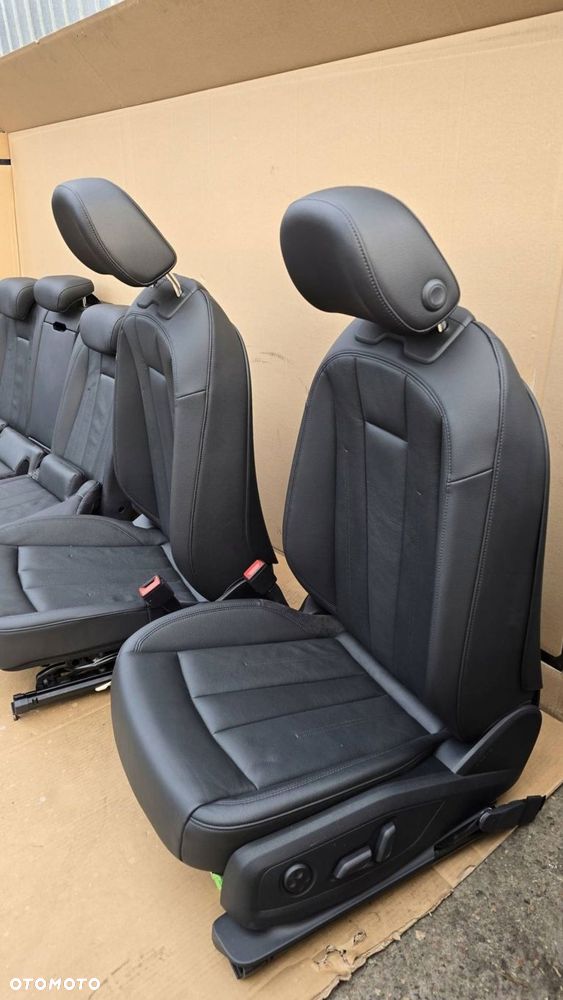 fotele skórzane kanapa kpl grzene czarne audi a4 b9 sedan nr mag de01 - 2