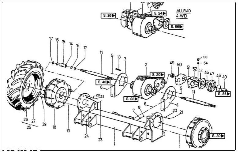 Case Mammut 7400 - oś przednia - zwolnica prawa 98046694 - 1