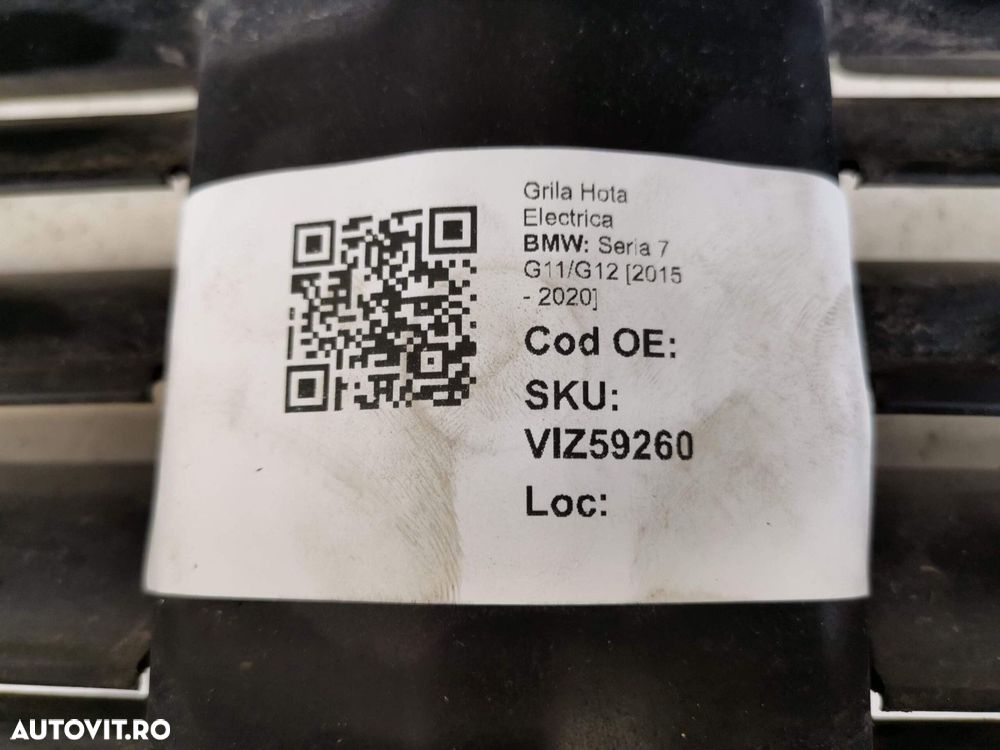 Grila Hota Electrica BMW Seria 7 G11/G12 [2015 - 2020] Originala In St - 8