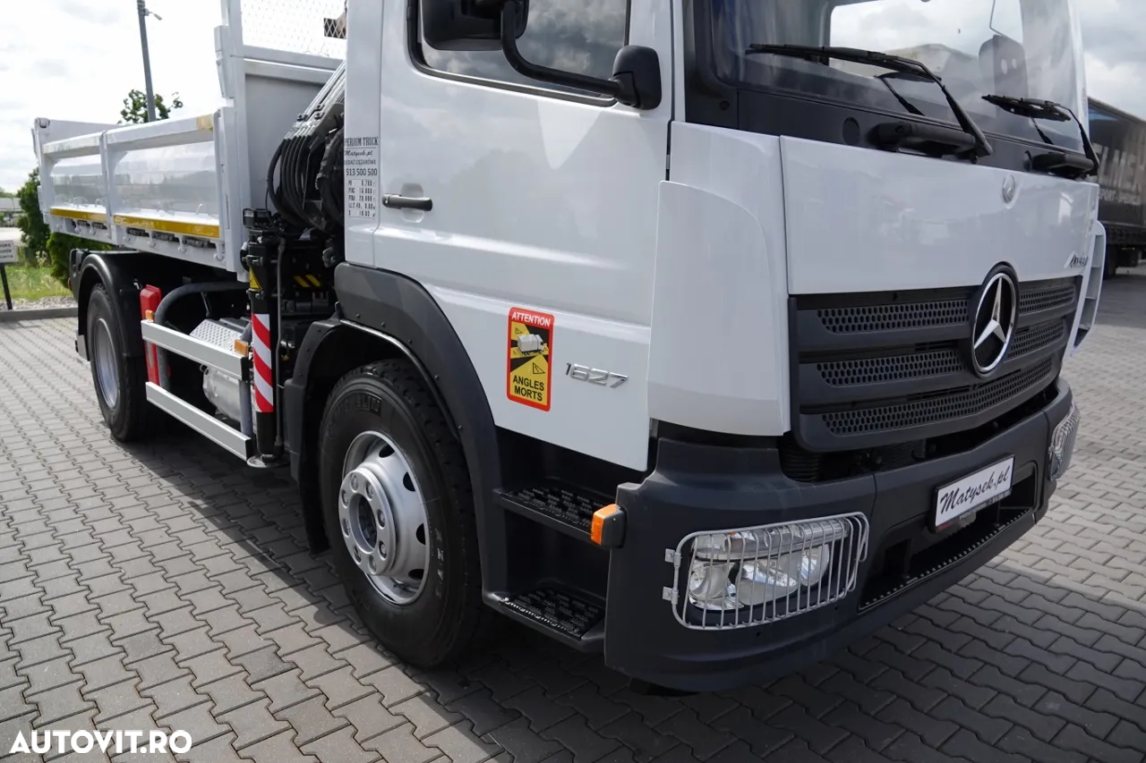 Mercedes-Benz ATEGO 1627 / 4X2 / BASCULĂ 3 LATERALE + HDS HIAB 099 BS-2 / PILOT / ROTATOR / FURCĂ / ANVELOPE 100% / IMPORTAT - 14