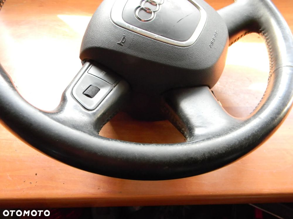 kierownica skórzana skóra AUDI A3 8P A4 B6 B7 A6 C6 multifunkcja airbag - 4