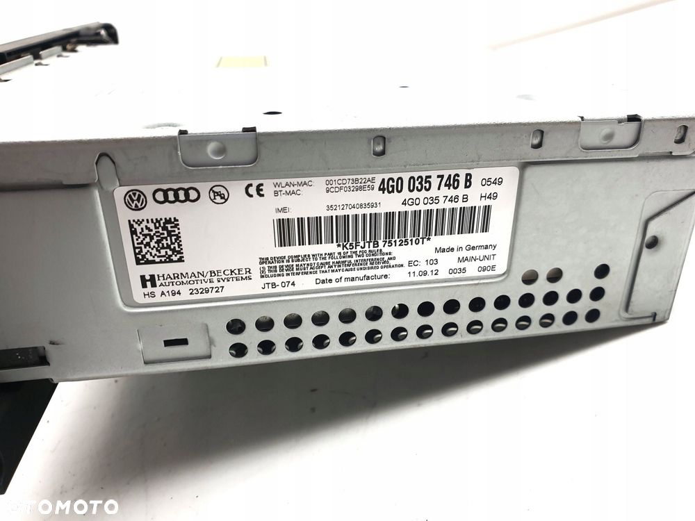 jednostka mmi audi a6 c7 4g0035746b - 4