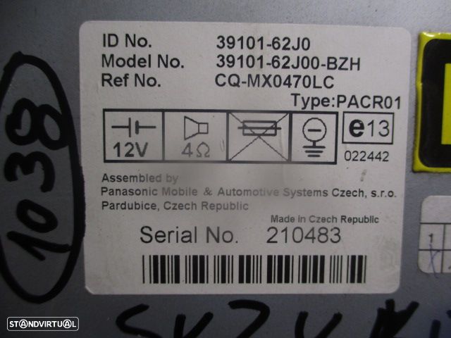 Radios 3910162J00 SUZUKI SWIFT 3 2005 1.3 90CV 3P PRETO CQ-MX0470LC - 6