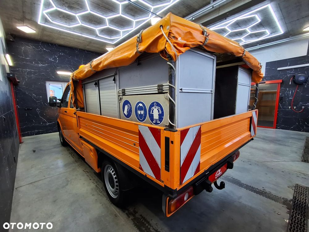 Volkswagen Transporter T5 Lift Doka Brygadówka Serwisowy Drogowy Półki Szuflady Warsztat Auto Warsztat Służba Drogowa Pomarańczowy Mobilny Serwis - 4