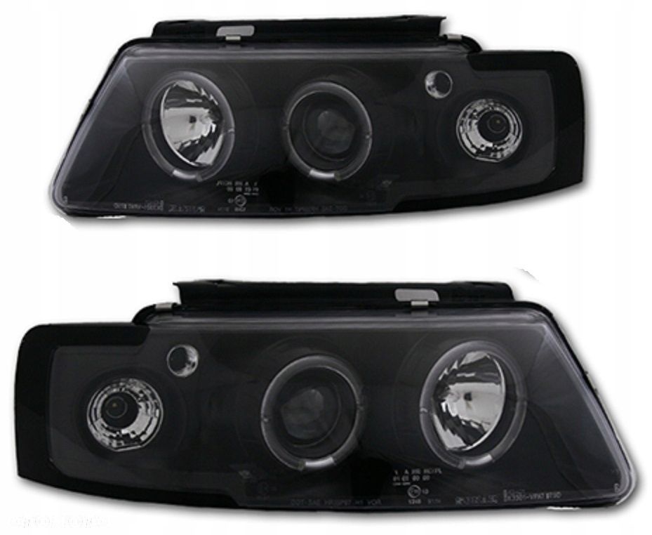 Reflektory Lampy kpl Czarne Black Tuning Soczewka VW Passat B5 96-00 - 1