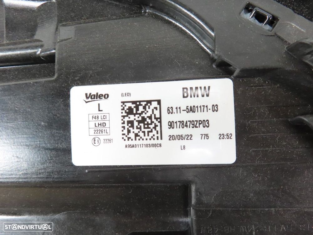 Farol Led LCI Esquerdo Seminovo/ Original BMW X1 (F48) 63115A01171 / 63119477811 - 8