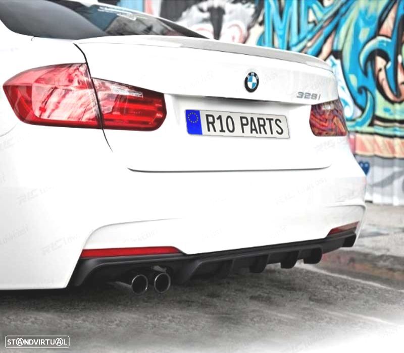 DIFUSOR BMW F30 F31 LOOK M PERFORMANCE DUPLA ESQUERDA PRETO BRILHANTE ABS - 2