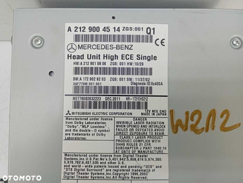 radio nawigacja navi mercedes w207 w212 e-klassa A2129004514 - 7