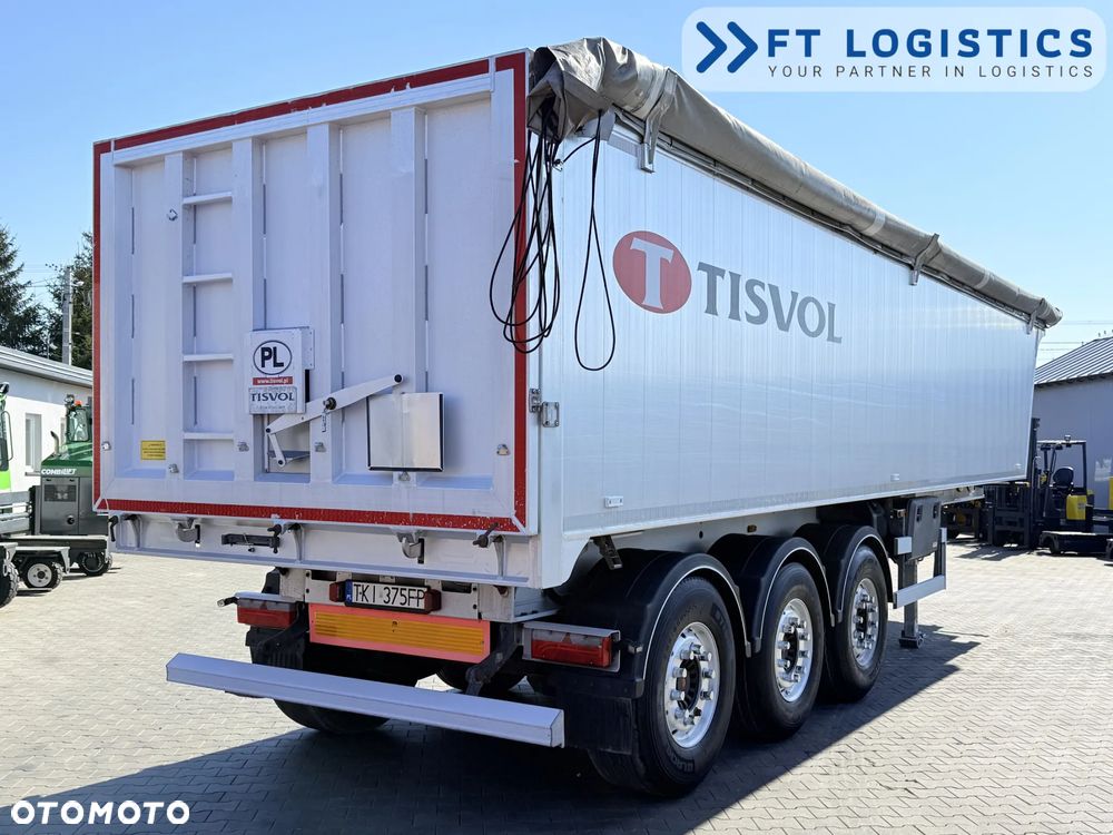 Tisvol TISVOL 2SNA | SAF | KLAPA + SZYBER DO ZSYPU | 43m3 | CAŁA ALUMINIOWA | MASA WŁASNA 5240 KG | PODNOSZONA PIERWSZA OŚ | ALUFELGI - 20