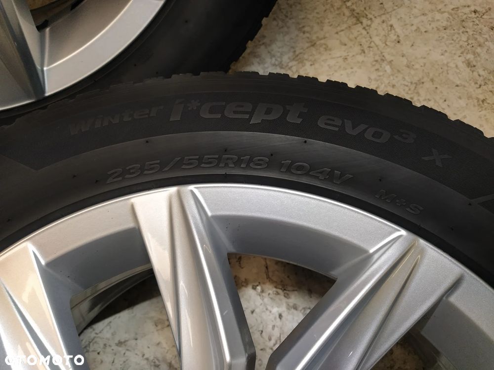 VW TIGUAN PASSAT GOLF JETTA SCIROCCO ARTEON 7X18 ORYGINALNE FELGI ALUMINIOWE R18 ET43 OPONY HANKOOK ZIMA 235/55 KOŁA KOMPLET - 7