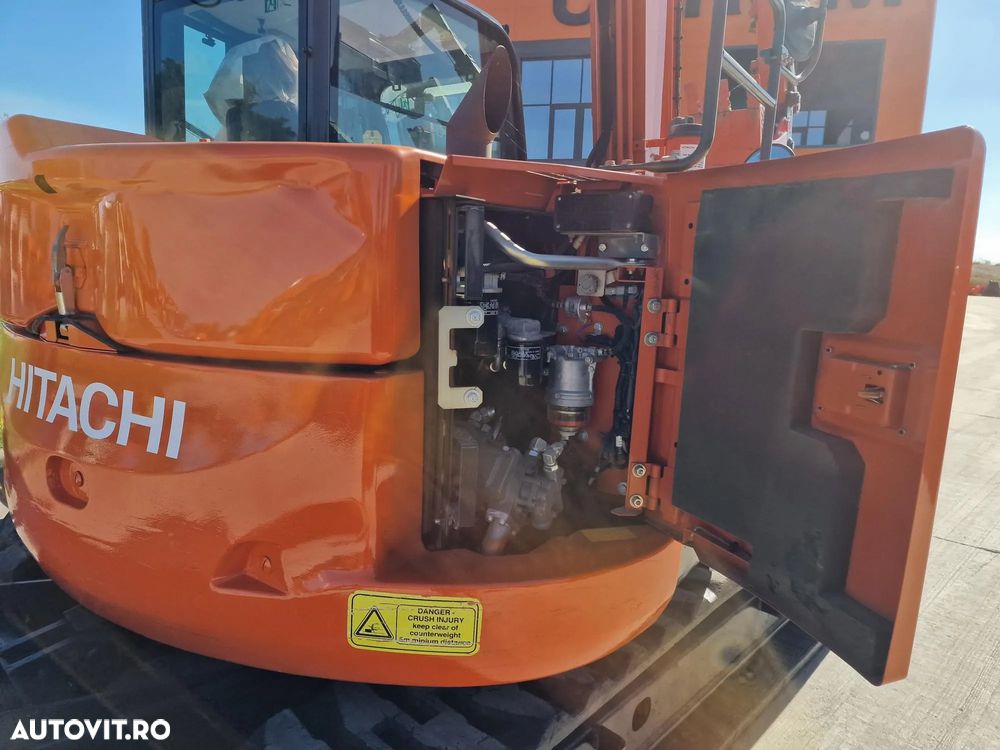 Hitachi ZX85, 2021, 2.975h, LAMA, CUPLA RAPIDA+3 CUPE NOI, Ad sapare 5m, latime 2,2m, ridica 3,7t, Camera spate, senile cauciuc 80% ok, inst picon pe bratele de excavare, Aer cond, computer in lb romana, posibilitate leasing -PROMOTIE 56.900 EUR+Tva - 21