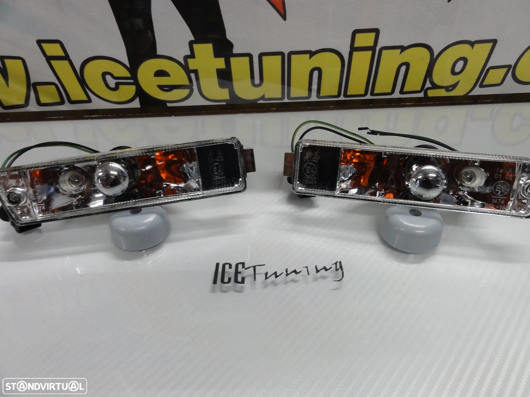 Piscas frontais VW Golf 2, Jetta 2 fundo preto /Smoke ou fundo cristal - 5