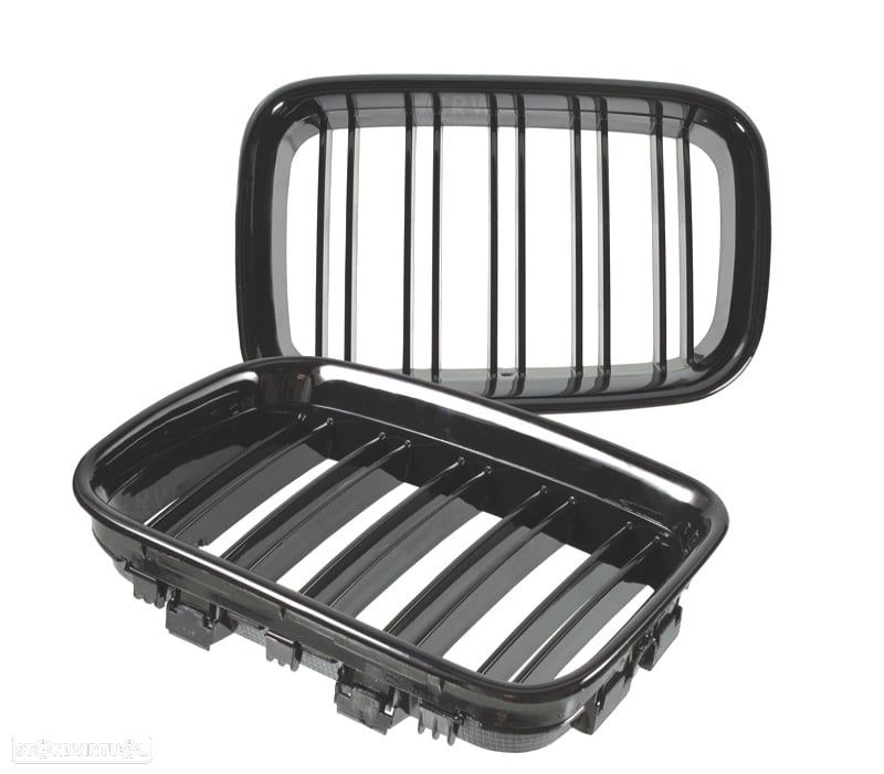 GRELHAS FRONTAIS DUPLAS BMW E36 91-96 PRETO BRILHANTE - 3