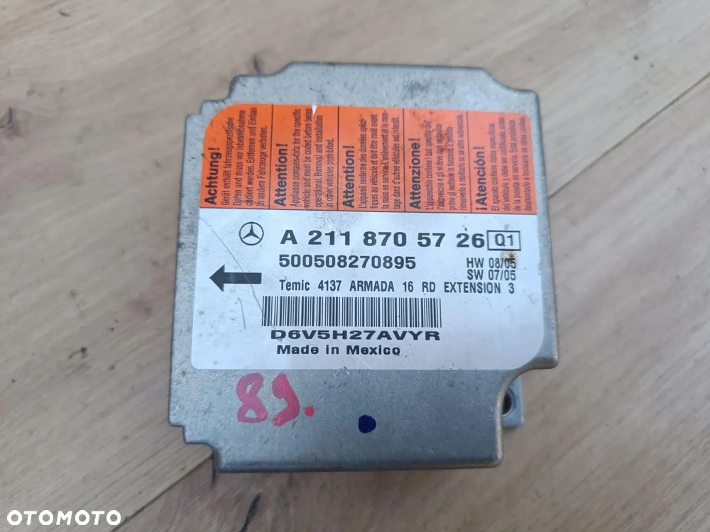 MERCEDES W211 MODUŁ STEROWNIK AIRBAG A2118705726 - 1