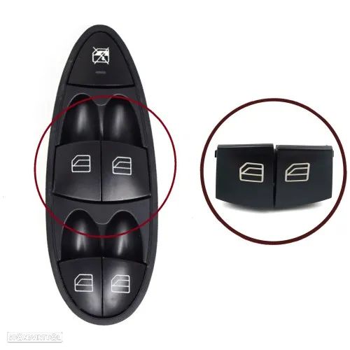 Par de botões / Teclas do comando dos vidros Mercedes Classe E W211 - 1