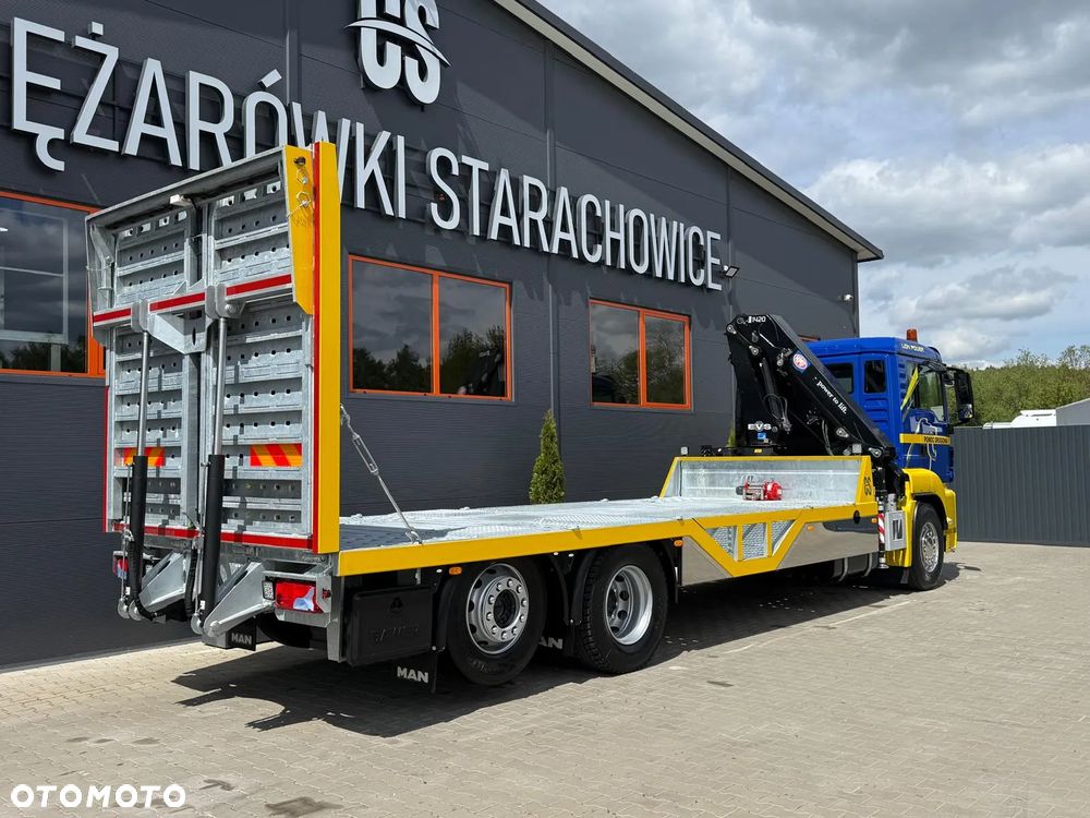 MAN TGS TGX 26.360 E5 laweta uniwersalna 9,36m + Dźwig HDS HMF 1420 K2 / platforma do przewozu kontenerów / pomoc drogowa / platforma / kran krane dzwig hds żuraw - 13