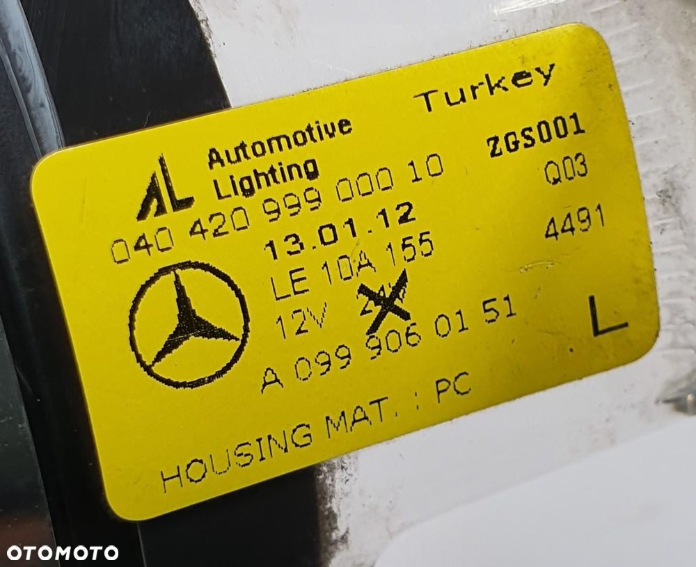 HALOGEN ŚWIATŁO JAZDY DZIENNEJ LEWE MERCEDES W176 A0999060151 - 5