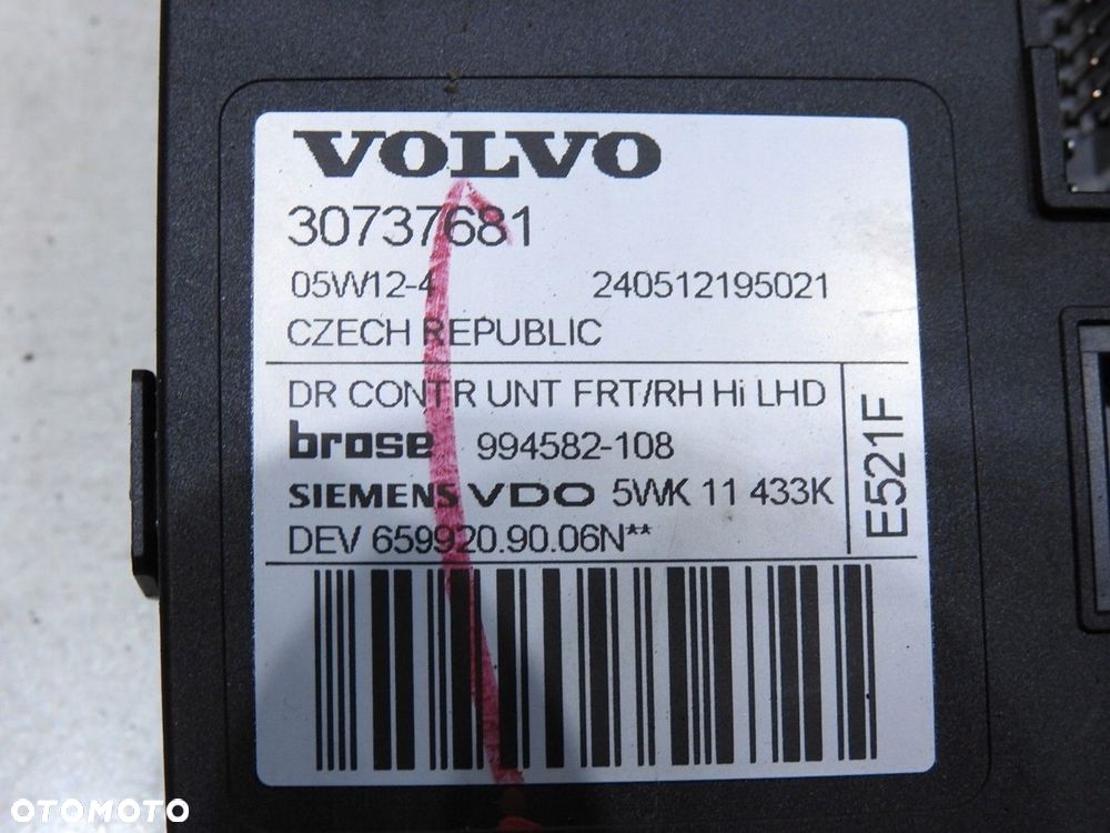 SILNICZEK SZYBY PRAWY PRZÓD VOLVO V50 - 7