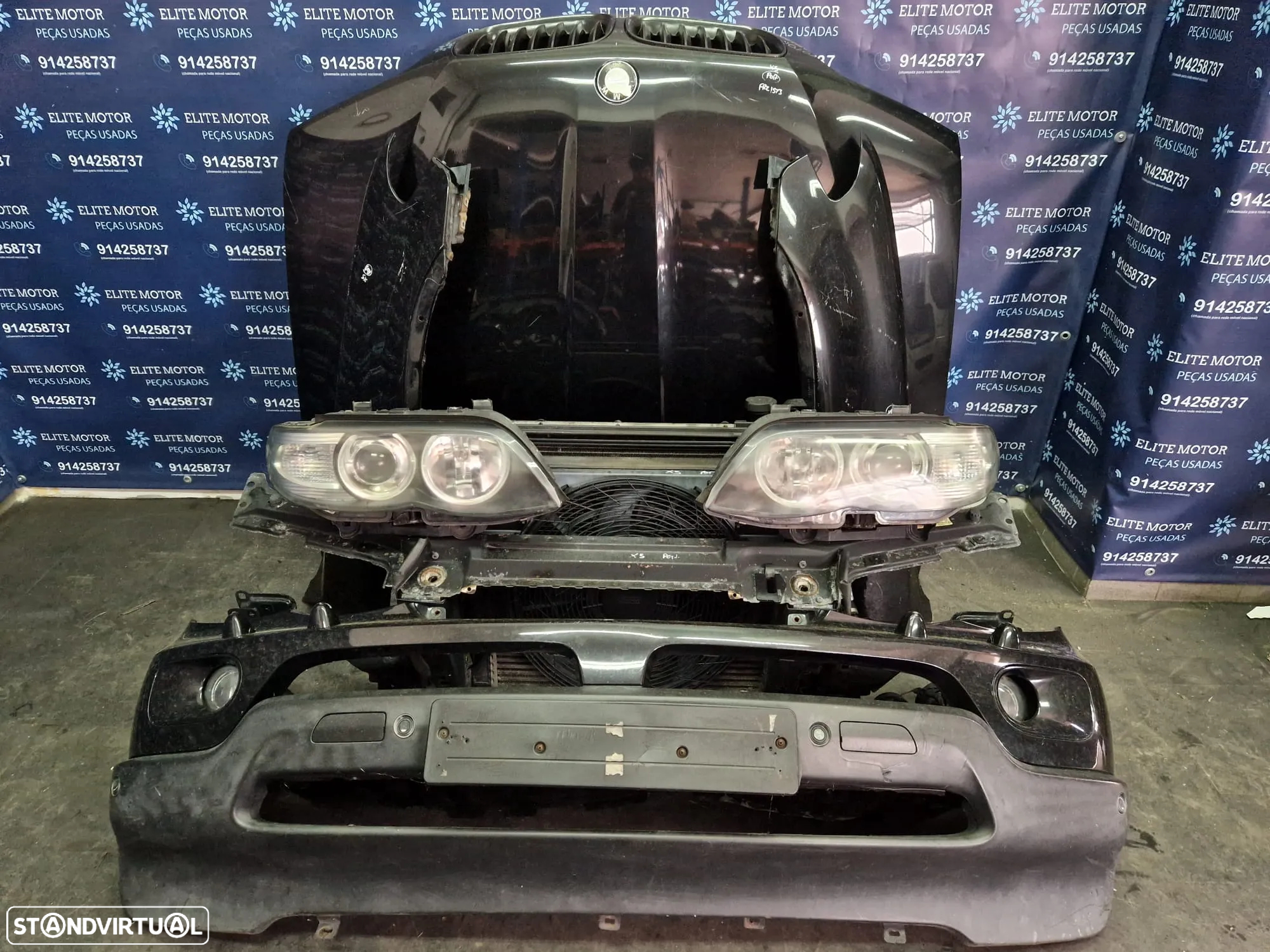 Frente completa usada BMW X5 E53 FACELIFT 3.0D capot parachoques oticas xenon guardalamas - 3