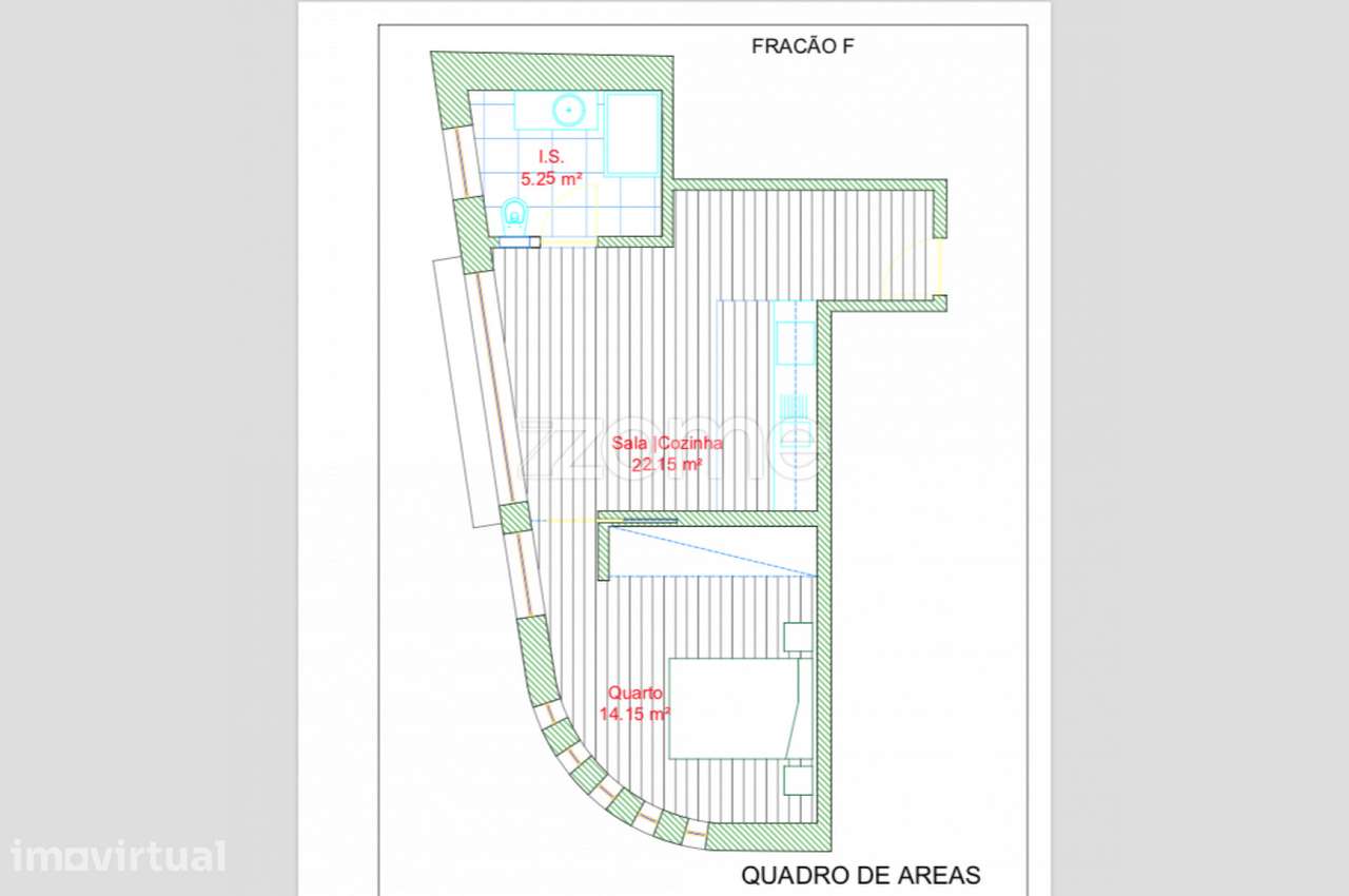 Apartamento novo T1 com 50m2 situado em Oliveira do Douro, V.N. Gaia. - Grande imagem: 3/25