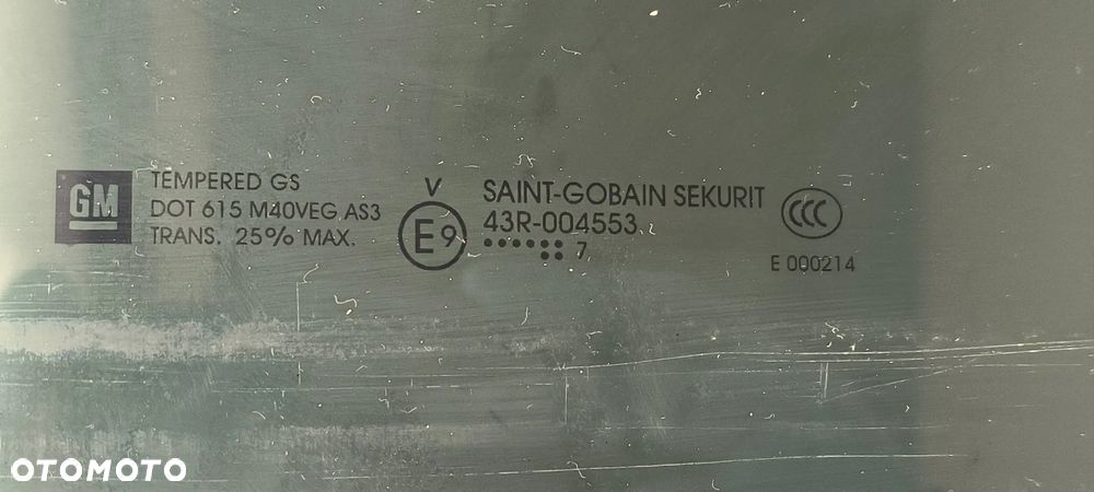 Szyba drzwi lewy przód 43R-004553 Cadillac Escalade 6.2  2007r. - 2