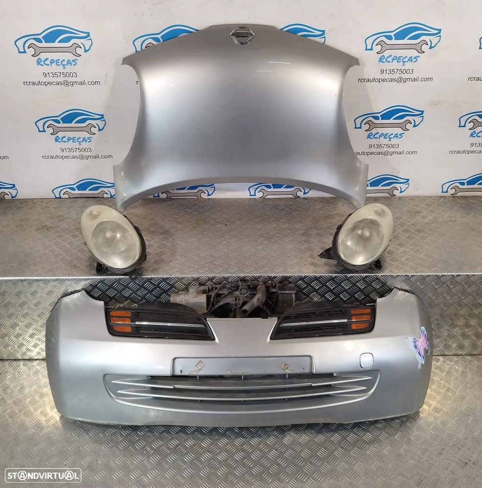 FRENTE COMPLETA NISSAN MICRA 3 III MK3 K12 CAPOT PARACHOQUES GUARDA-LAMAS ÓTICAS FRENTE FIBRA RADIADOR VENTILADOR REFORÇO - 11