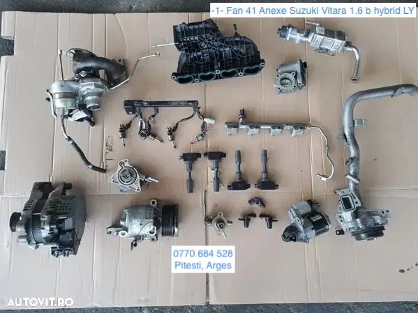 -1- Anexe motor Suzuki Vitara LY BoosterJet Hybrid K14D 1.4 benzina 2015-Prezent Compresor alternator pompa vacuum pompa combustibil rampa injectoare bobina inductie turbina electromotor galerie admisie injectoare - 1
