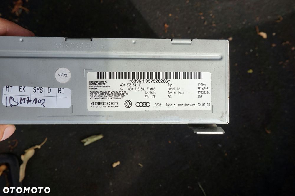 TUNER RADIA A8 II D3 4E2 LIFT 4E0035541E AUDI 2005-2010 - 2