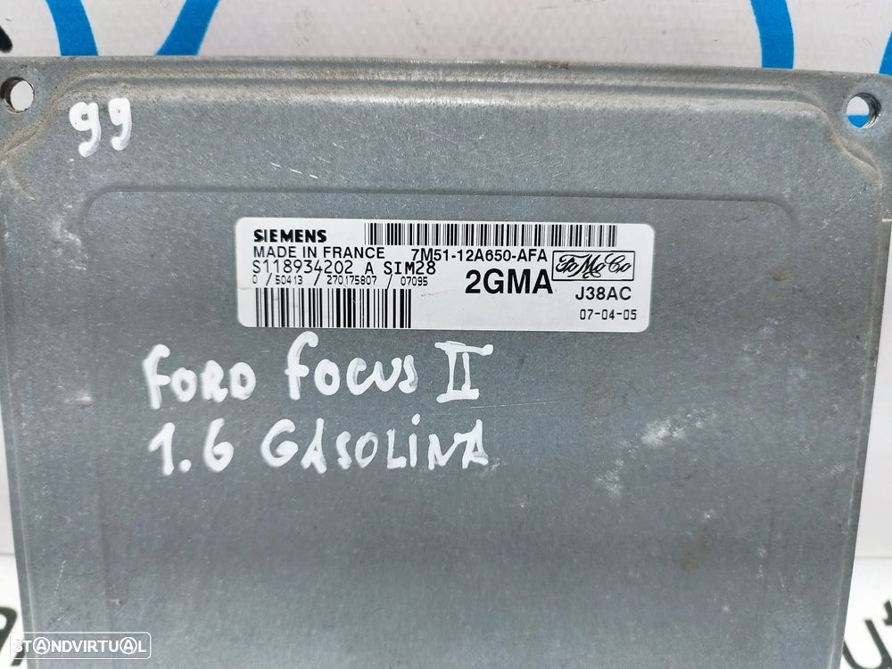 CENTRALINA ECU MOTOR FORD FOCUS II MK2 1.6i 100CV HWDA 7M5112A650AFA  S118934202 - 4