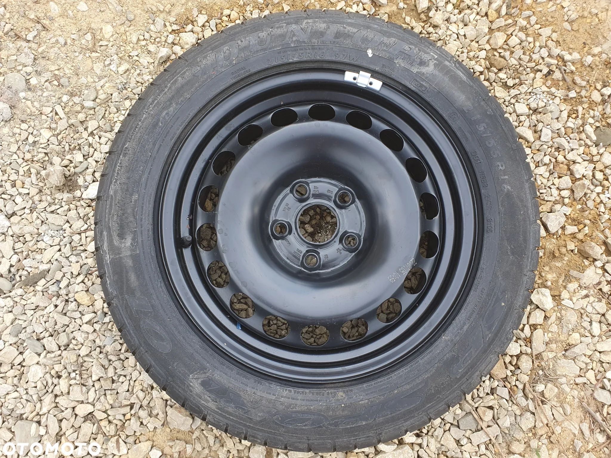 VW KOŁO ZAPASOWE 16 7J ET45 5x112 FELGA STALOWA 3C0601027A OPONA DUNLOP SP SPORT 01 215/55/R16 VW AUDI SEAT SKODA - 1