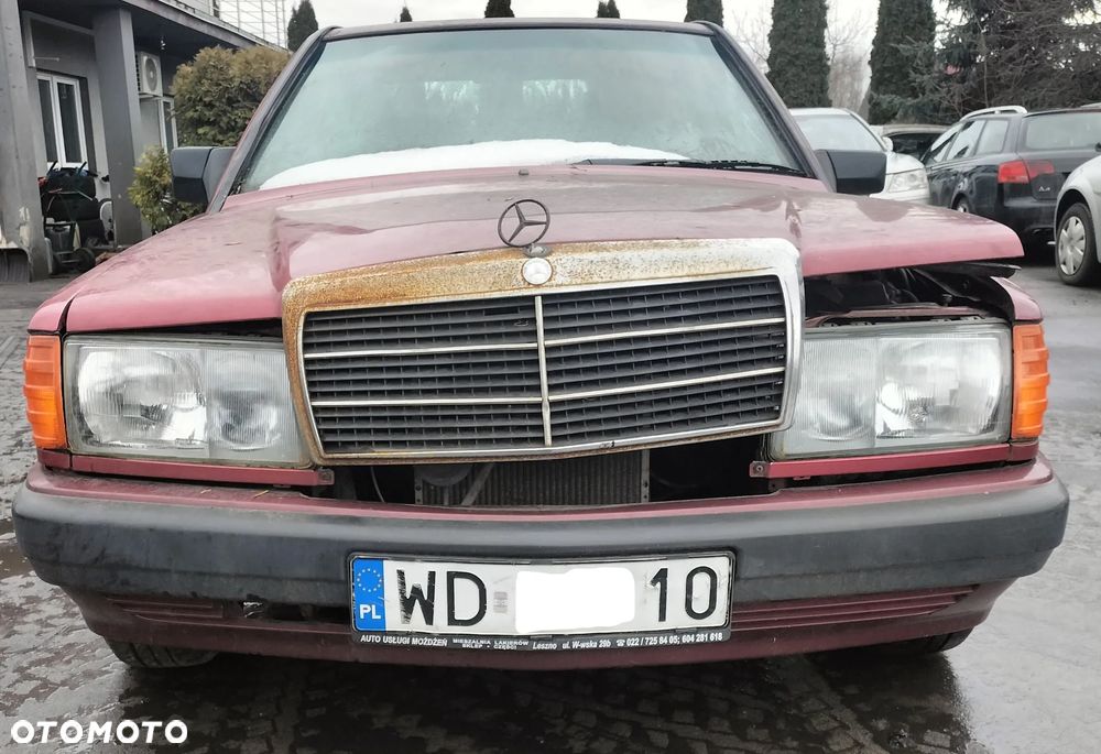 MERCEDES W201 190E M102.962 2.0 8V DRZWI LEWY PRAWY PRZÓD MASKA ZDERZAK BŁOTNIK DRZWI KLAPA LAMPA SZYBA CAŁY NA CZĘŚCI - 4
