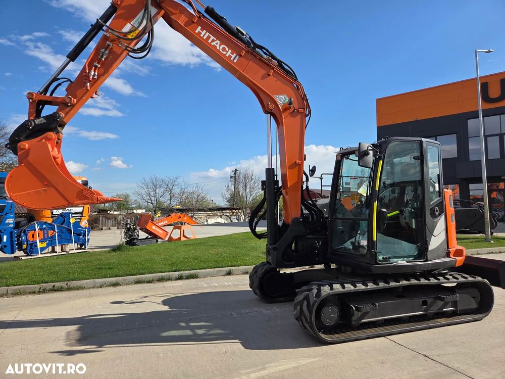 Hitachi ZX85, 2022, 3.177h, LAMA NIVELARE, senile CAUCIUC NOI, CUPLA RAPIDA HIDRAULICA+3 cupe noi, adanc sapare 5m, latimie 2,2m, inst picon pe brate, inst rotire pe brate, Aer condi, Antifurt, Computer in lb romana, leasing 4 ani-PROMOTIE 62.900 EUR+Tva - 17