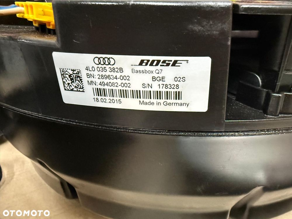 AUDI Q7 LIFT 4L 10-15 ZESTAW GŁOŚNIKÓW BOSE SUBWOOFER WZMACNIACZ 4L0035223J - 4